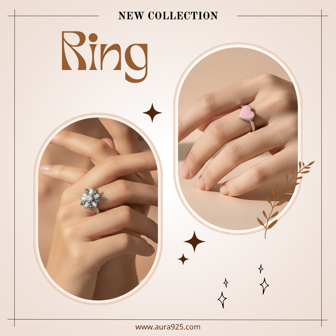 SILVER LADIES RING