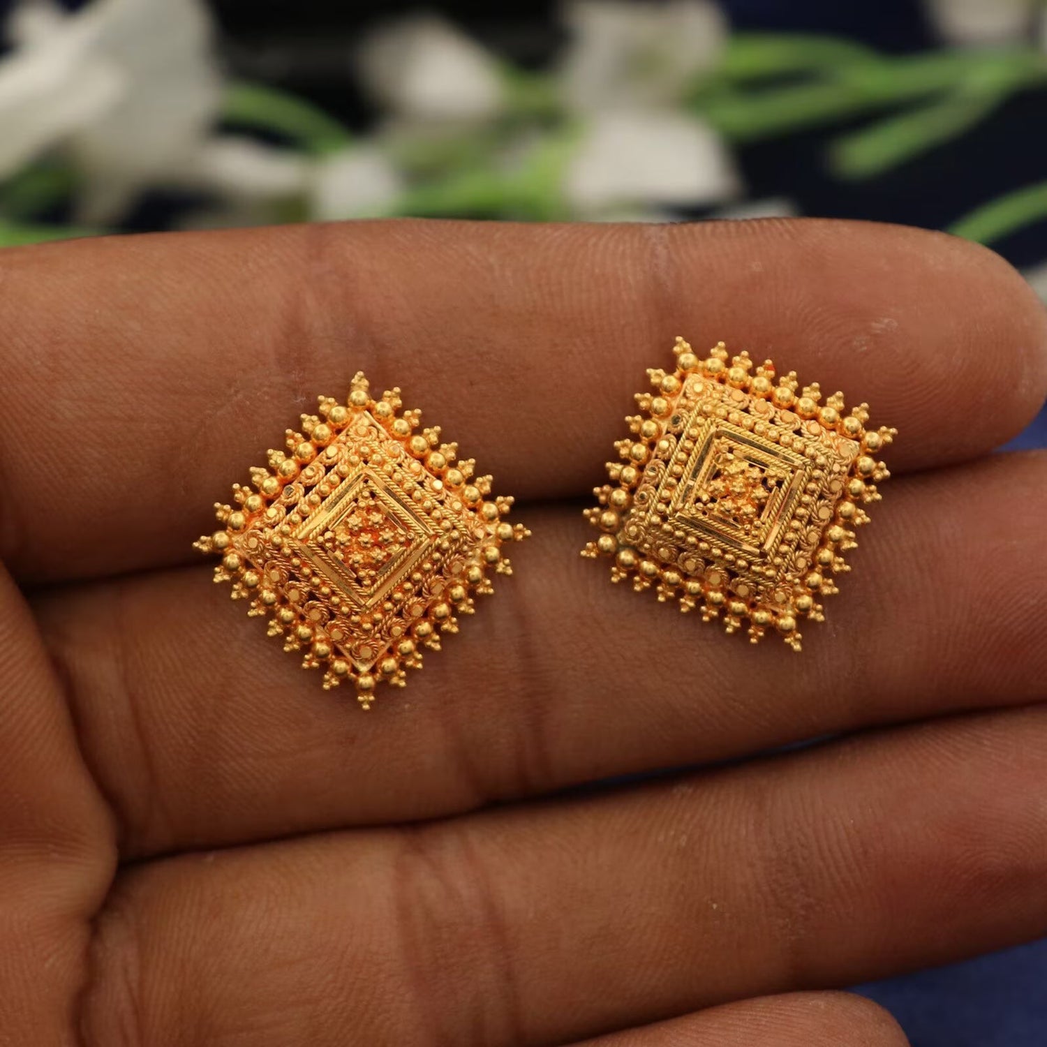 EARINGS/TOPS 92.5 SILVER GOLD POLISHED