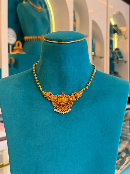 Short Necklace in 92.5 Silver Gold Polish (9839)