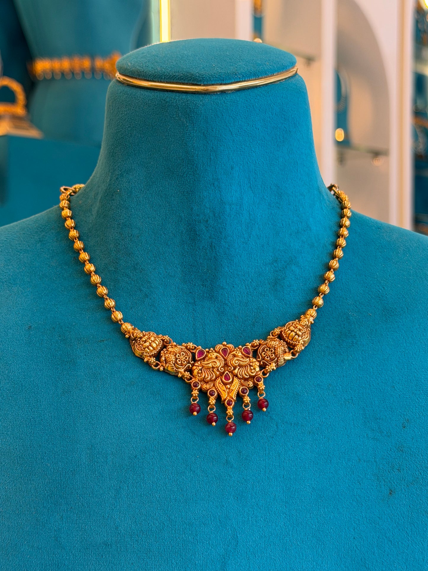 Short Necklace in 92.5 Silver Gold Polish (9840)