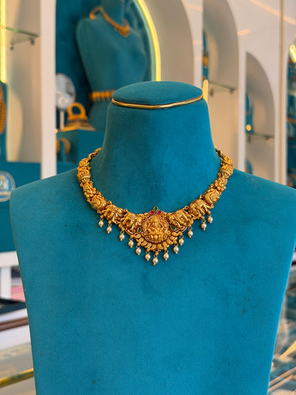 Short Necklace in 92.5 Silver Gold Polish (9820)