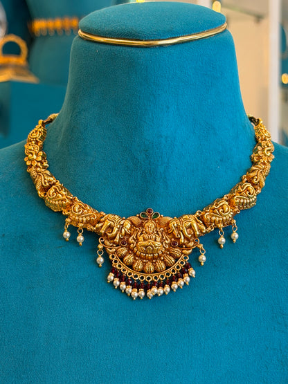 Short Necklace in 92.5 Silver Gold Polish (9817)