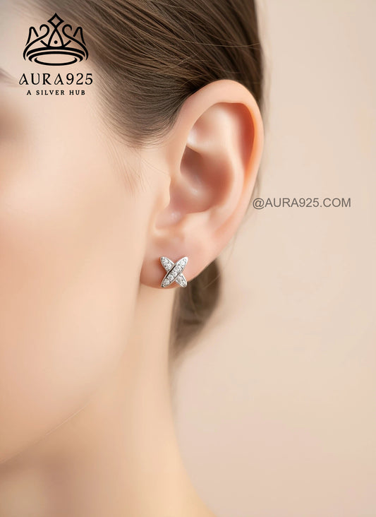 Sparkle & Style: 'X' Stud Earrings SLE-8563