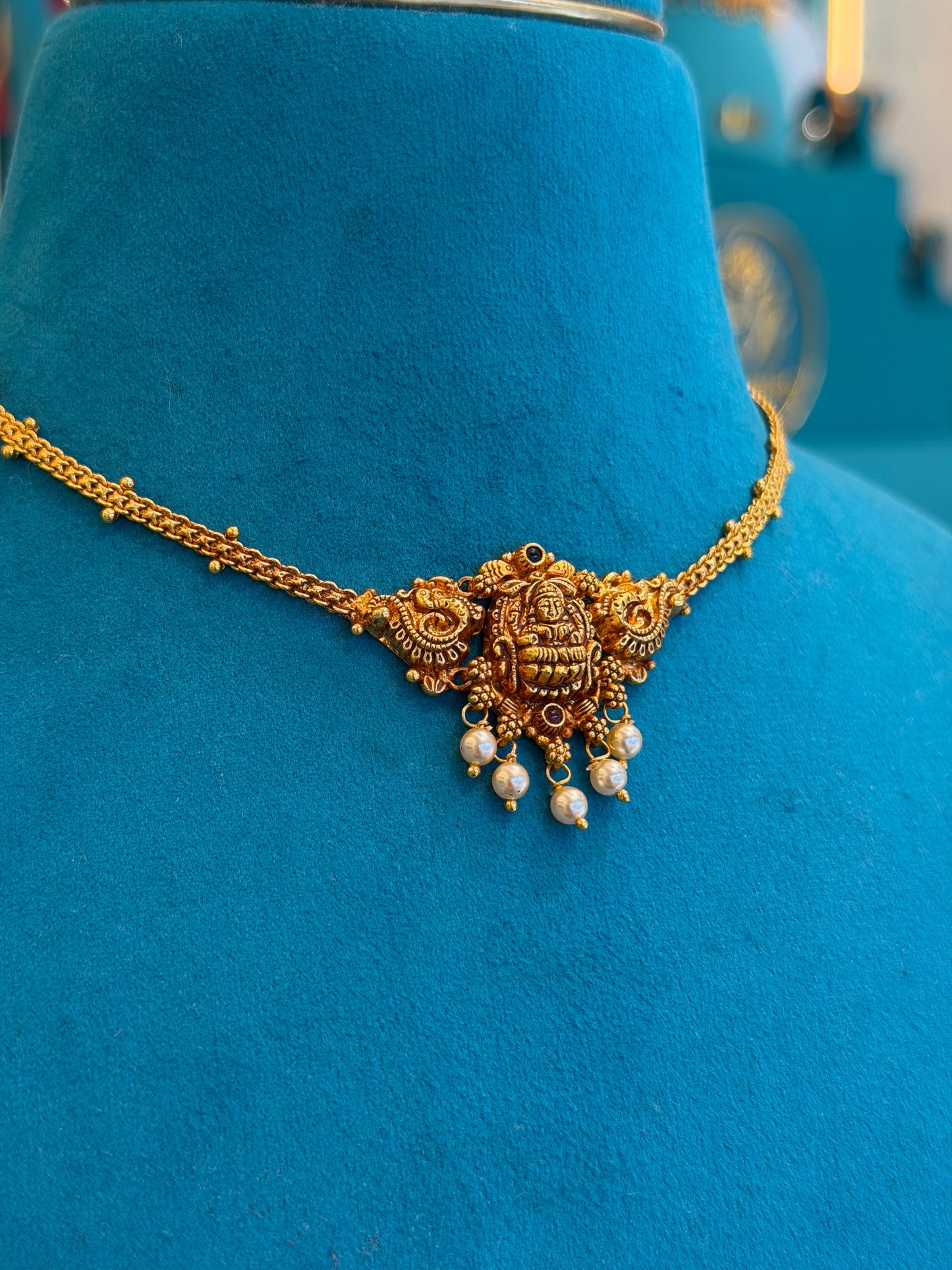 Short Necklace 92.5 Silver Gold Polish (9787)