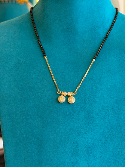 MANGALYA / MANGALSUTAR FANCY CHAIN 92.5 SILVER GOLD POLISHED (4590)