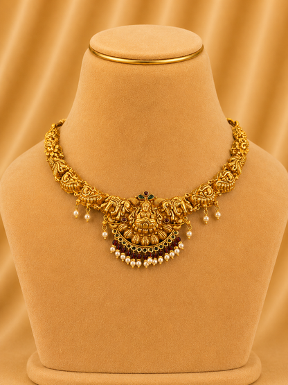 Short Necklace in 92.5 Silver Gold Polish (9817)