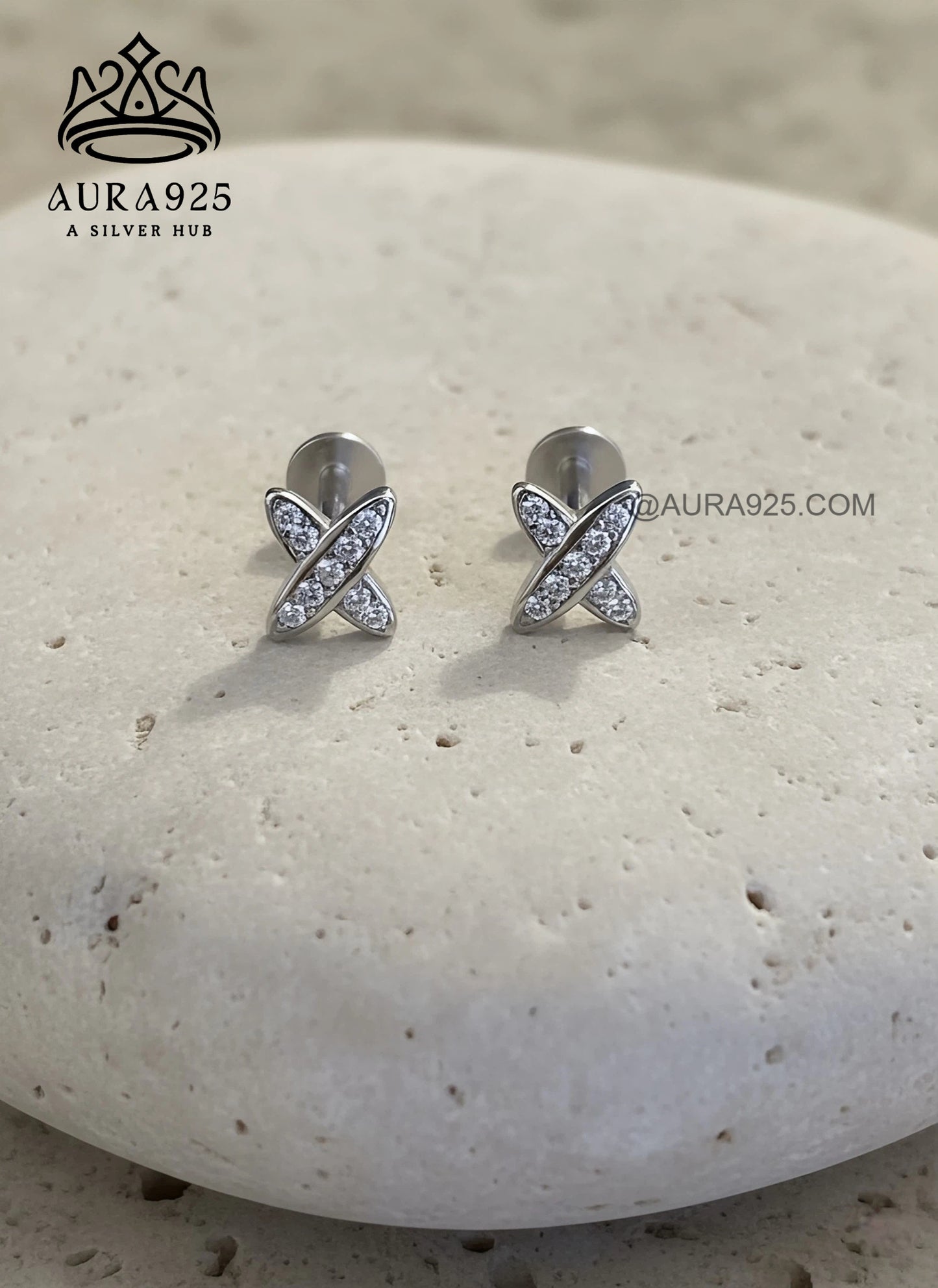 Sparkle & Style: 'X' Stud Earrings SLE-8563
