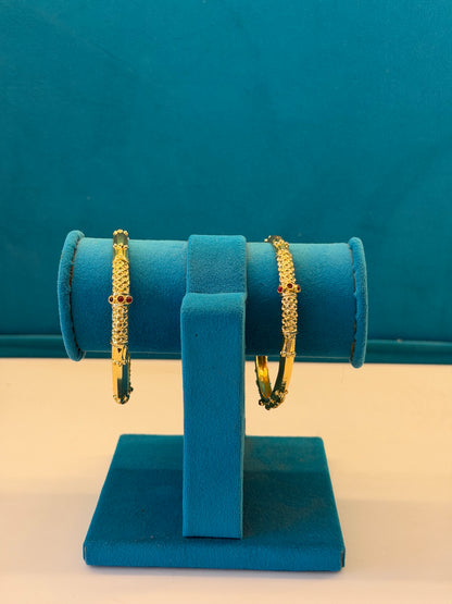 BANGLE 92.5 SILVER GOLD POLISHED (2668)