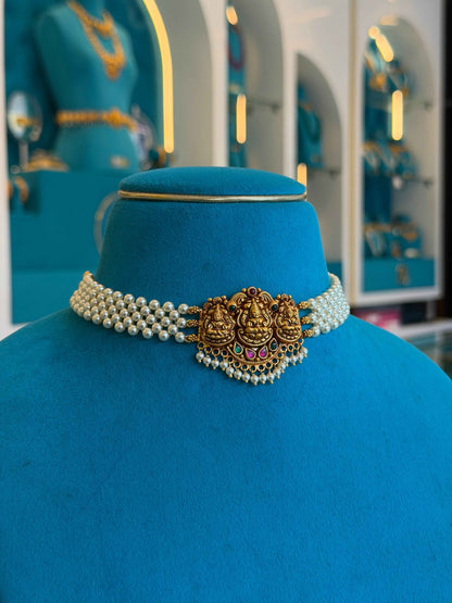 Beads Choker Fancy in 92.5 Silver Gold Polished(6769)