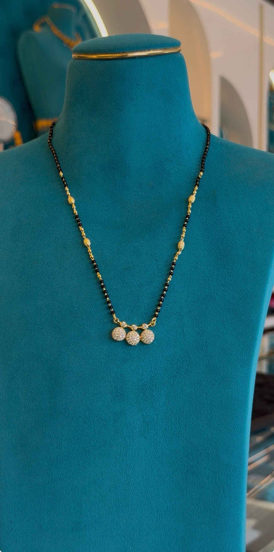 MANGALYA / MANGALSUTAR FANCY CHAIN 92.5 SILVER GOLD POLISHED (4588)