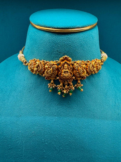 Short Choker / Bajuband 92.5 Silver Gold Polish Fancy (9790)