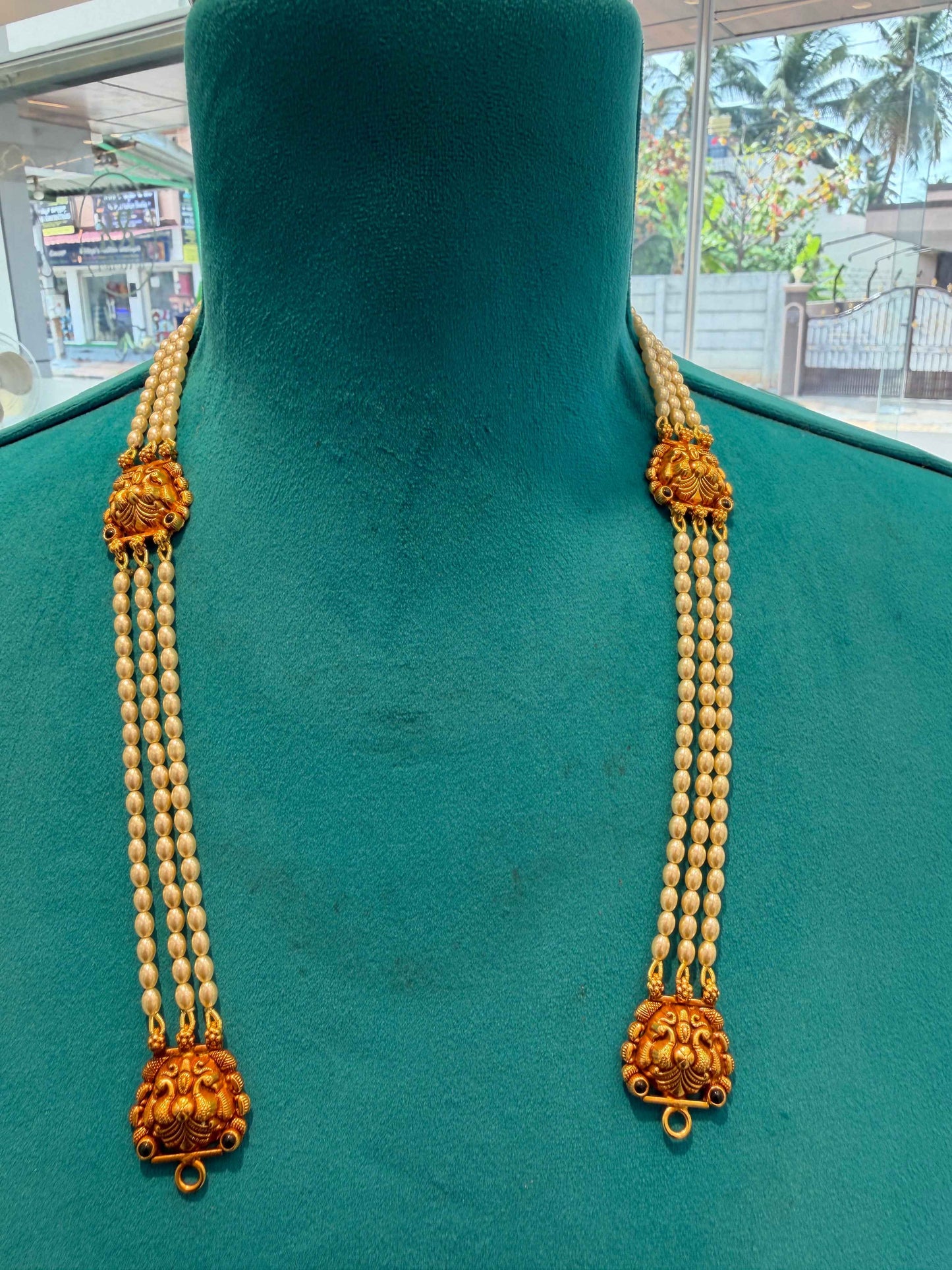 Beads Chain Without Pendant in 92.5 Silver Gold Polished (6740)