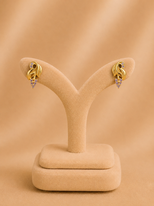 925 Sterling Silver Earrings for Women – Timeless Design, Gold Polished, BIS Hallmarked (1044)
