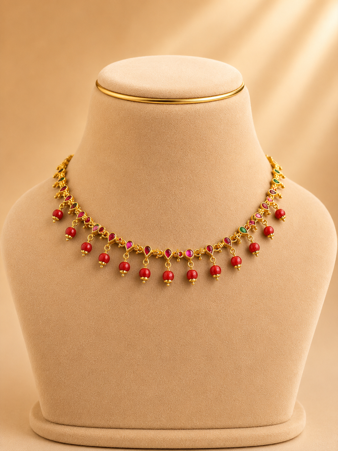 925 Sterling Silver Short Fancy Necklace for Women – Classic Design, Gold Polished, BIS Hallmarked (9806)