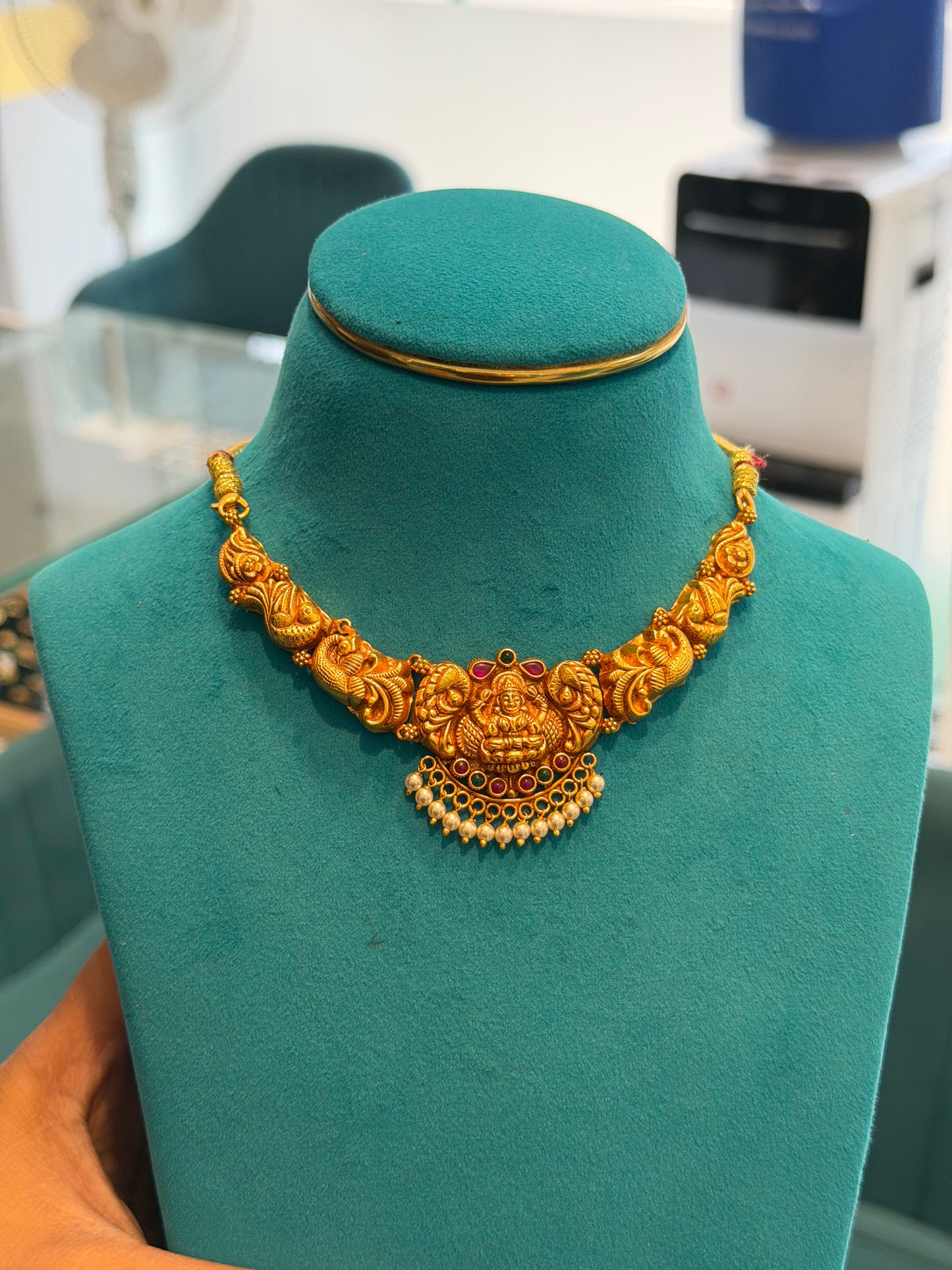 Short Necklace 92.5 Silver Gold Polish (9779)