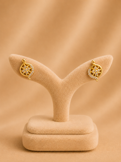 EARINGS/TOPS 92.5 SILVER GOLD POLISHED (1014)