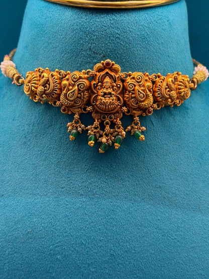 Short Choker / Bajuband 92.5 Silver Gold Polish Fancy (9790)