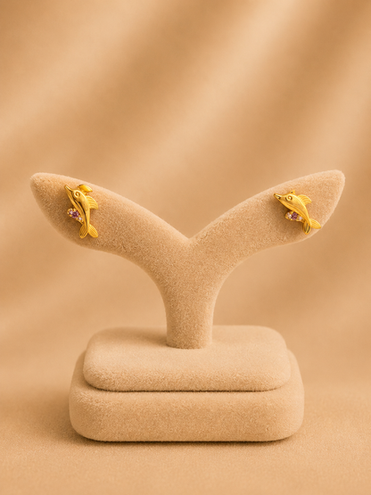 EARINGS/TOPS 92.5 SILVER GOLD POLISHED (1017)