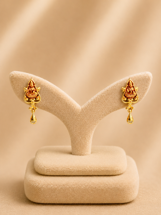 925 Sterling Silver Earrings for Women – Classic Design, Gold Polished, BIS Hallmarked (1028)