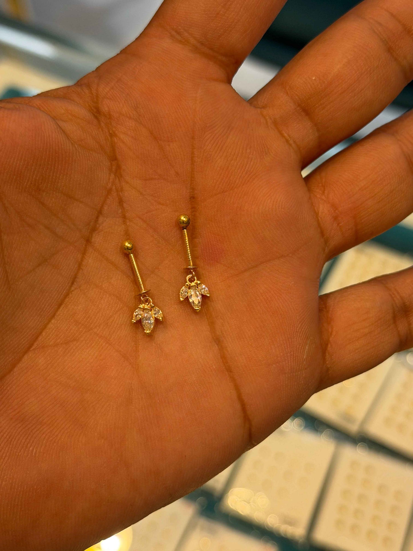 Bugadi Earrings 92.5 Silver Gold Polished (3723)