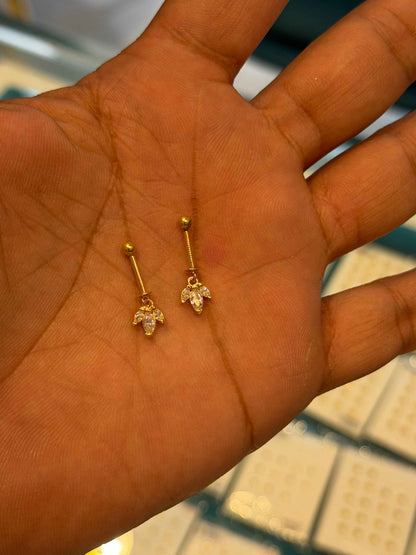 Bugadi Earrings 92.5 Silver Gold Polished (3723)