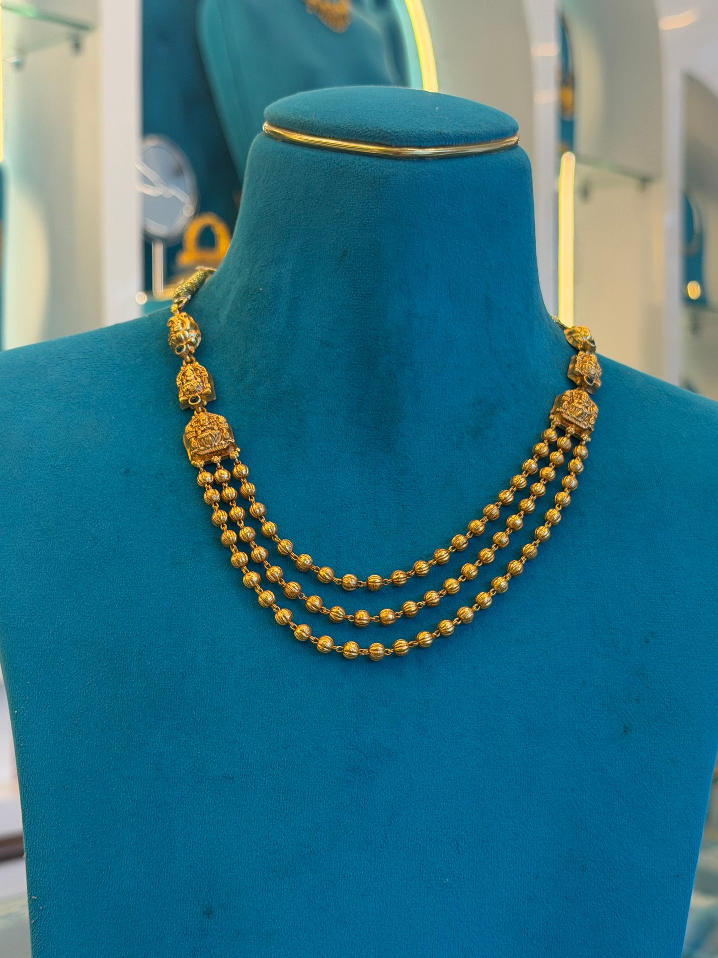 Beads Chain Fancy in 92.5 Silver Gold Polished(6778)