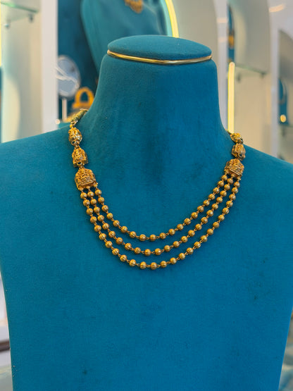 Beads Chain Fancy in 92.5 Silver Gold Polished(6778)
