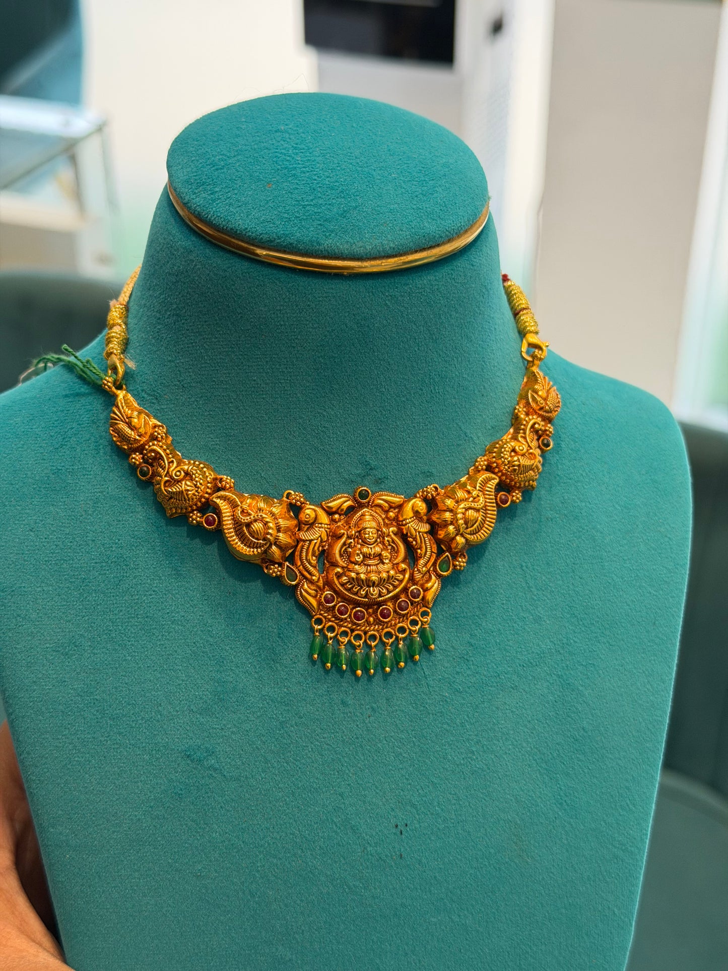 Short Necklace 92.5 Silver Gold Polish (9778)