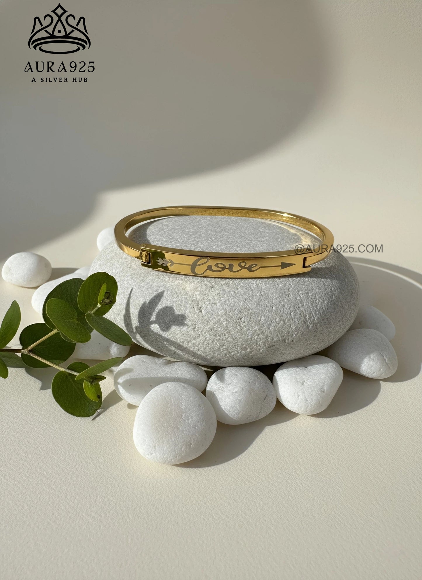 Gold Plated "Love" Inscription ID Bracelet | 925 Sterling Silver SLB-3637