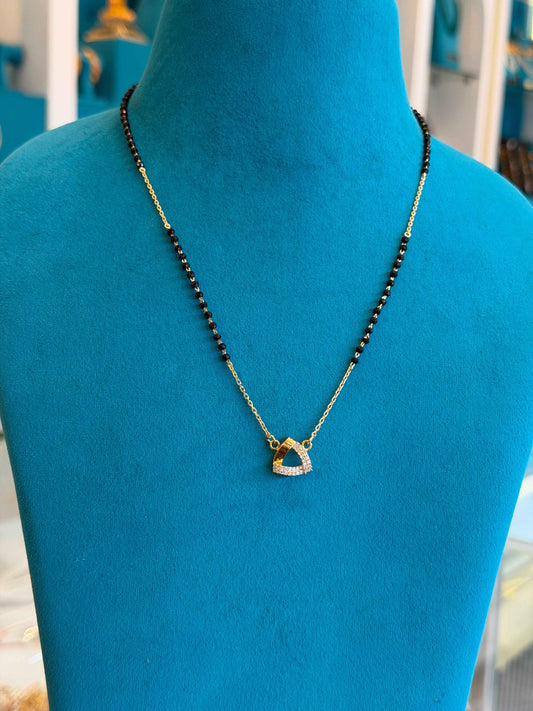 MANGALYA / MANGALSUTAR FANCY CHAIN 92.5 SILVER GOLD POLISHED (4579)