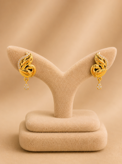 EARINGS/TOPS 92.5 SILVER GOLD POLISHED (1034)