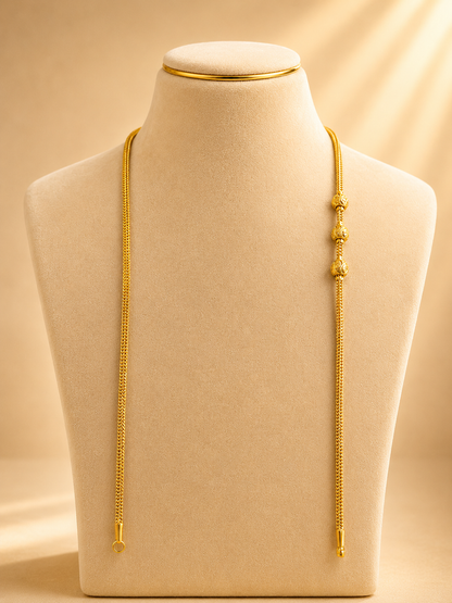 MOP MANGALYA / MANGALSUTAR CHAIN 92.5 SILVER GOLD POLISHED (4567)