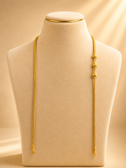 925 Sterling Silver MOP Mangalsutra Chain for Women – Petite Design, Gold Polished, BIS Hallmarked (4567)