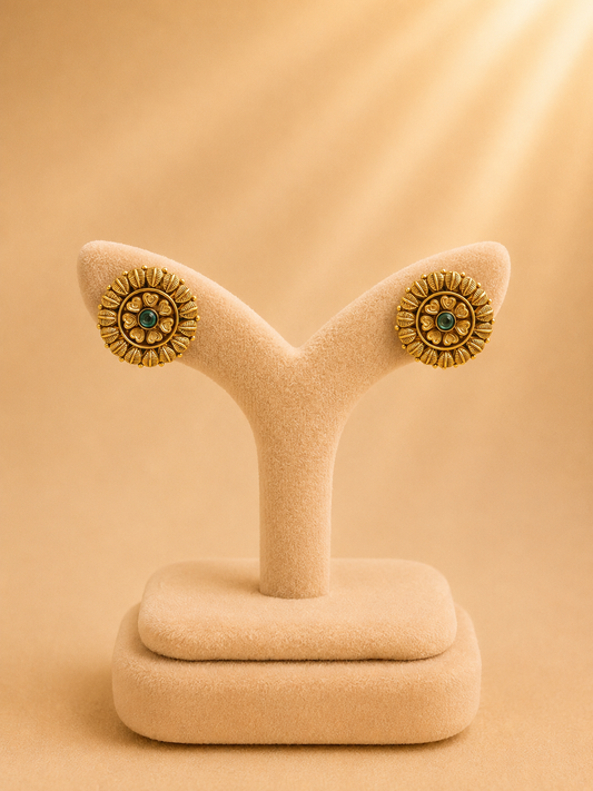 925 Sterling Silver Earrings for Women – Whimsical Design, Gold Polished, BIS Hallmarked (1042)