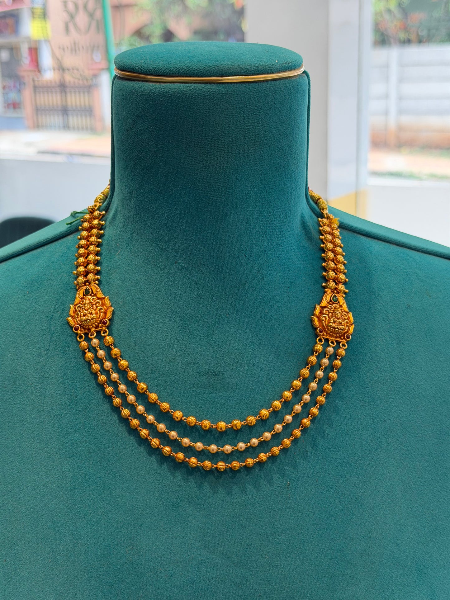 Beads Chain in 92.5 Silver Gold Polished (6733)