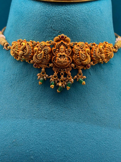 Short Choker / Bajuband 92.5 Silver Gold Polish Fancy (9790)