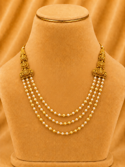 Beads Chain Fancy in 92.5 Silver Gold Polished(6774)