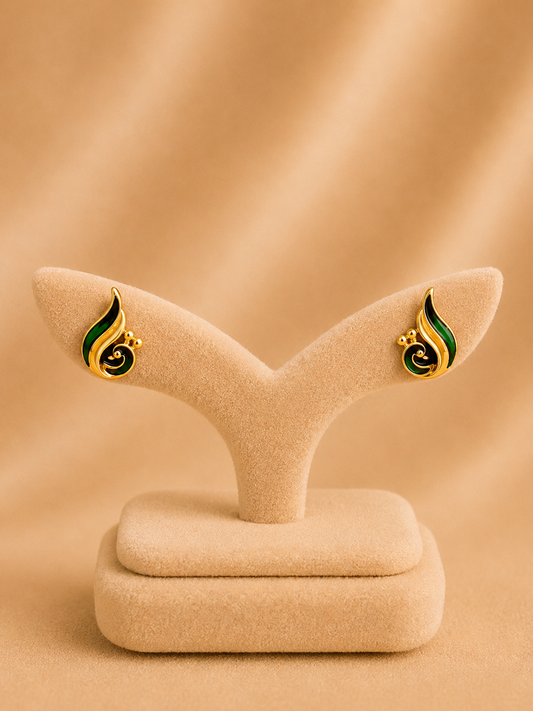 925 Sterling Silver Earrings for Women – Petite Design, Gold Polished, BIS Hallmarked (1015)