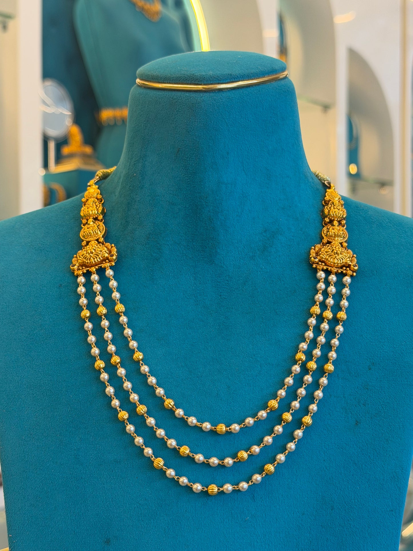 Beads Chain Fancy in 92.5 Silver Gold Polished(6773)