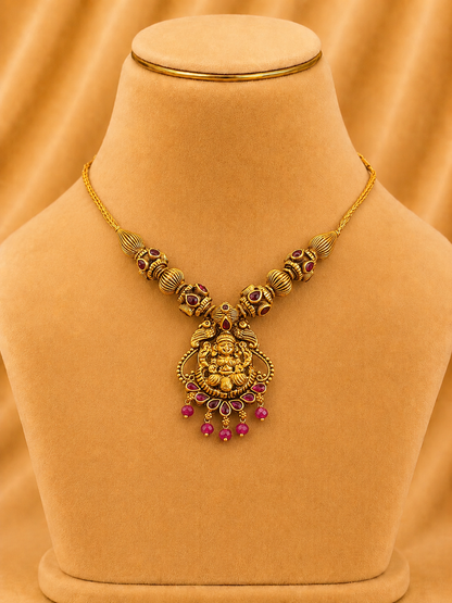 Short Necklace in 92.5 Silver Gold Polish (9844)