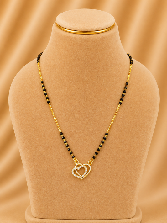 925 Sterling Silver Mangalsutra Fancy Chain for Women – Vintage-Inspired Design, Gold Polished, BIS Hallmarked (4581)