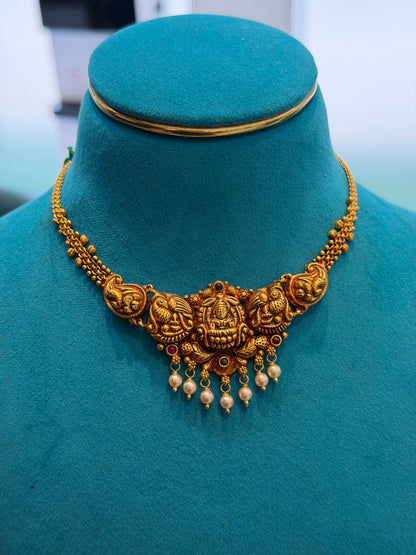 Short Necklace 92.5 Silver Gold Polish (9772)