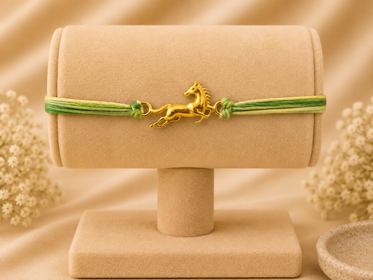925 Silver Gold Polished Rakhi – Premium Traditional Rakhi for Brother (84)
