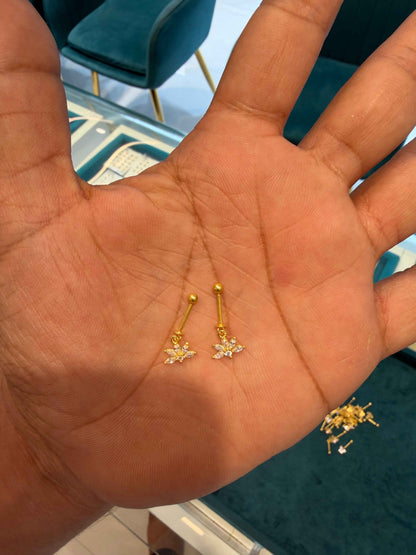 Bugadi Earrings 92.5 Silver Gold Polished (3724)