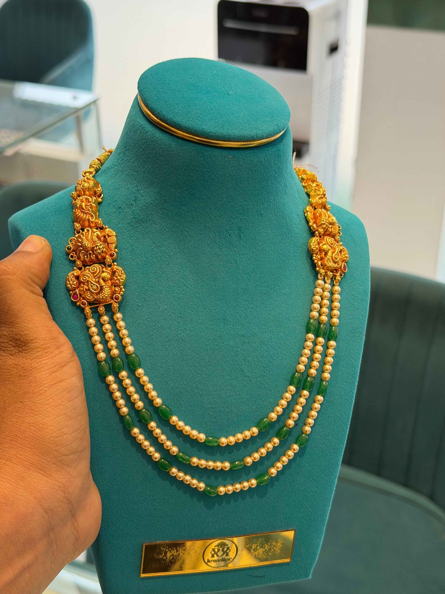Beads Chain in 92.5 Silver Gold Polished (6734)