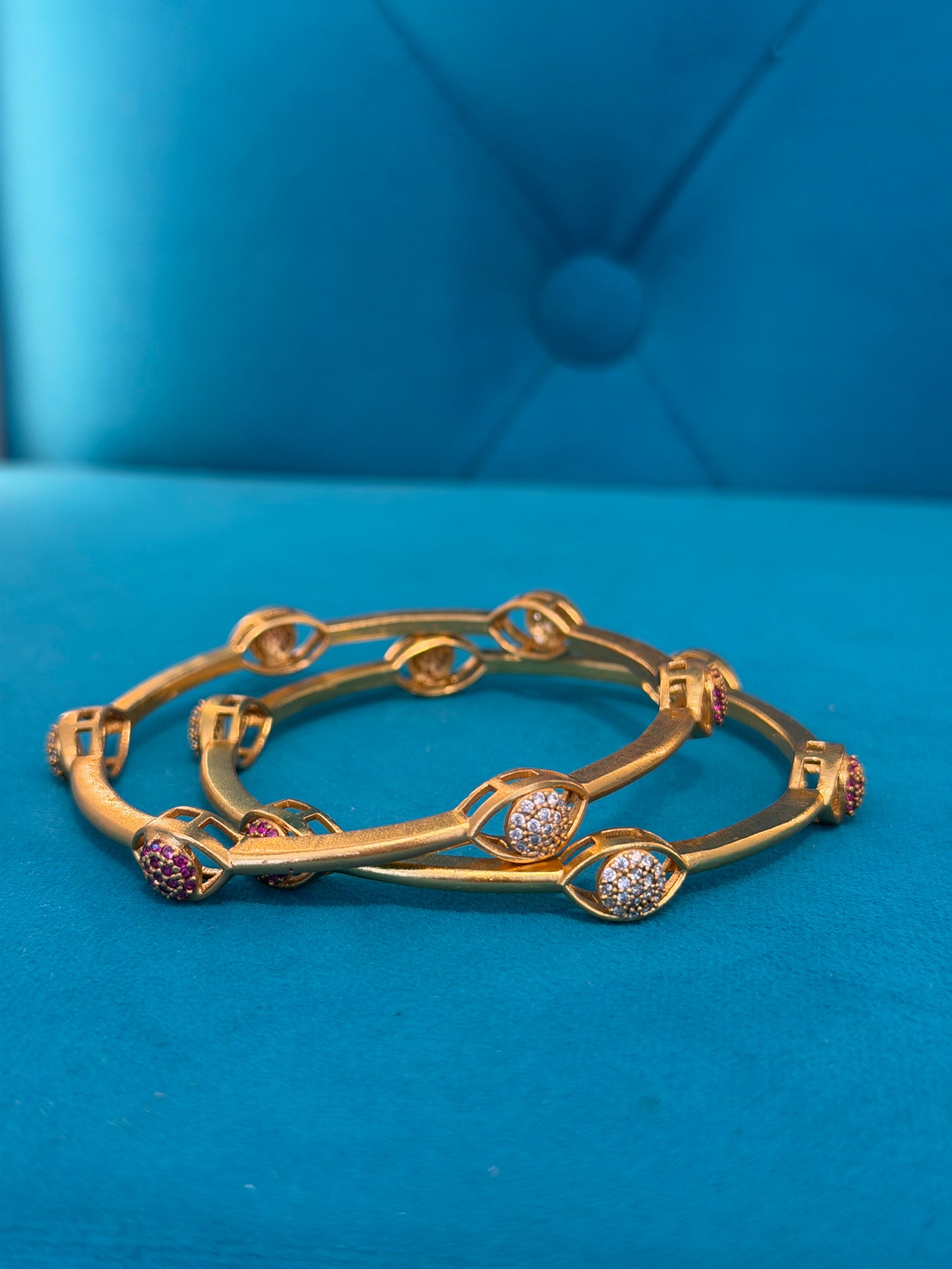 BANGLE 92.5 SILVER GOLD POLISHED (2664)