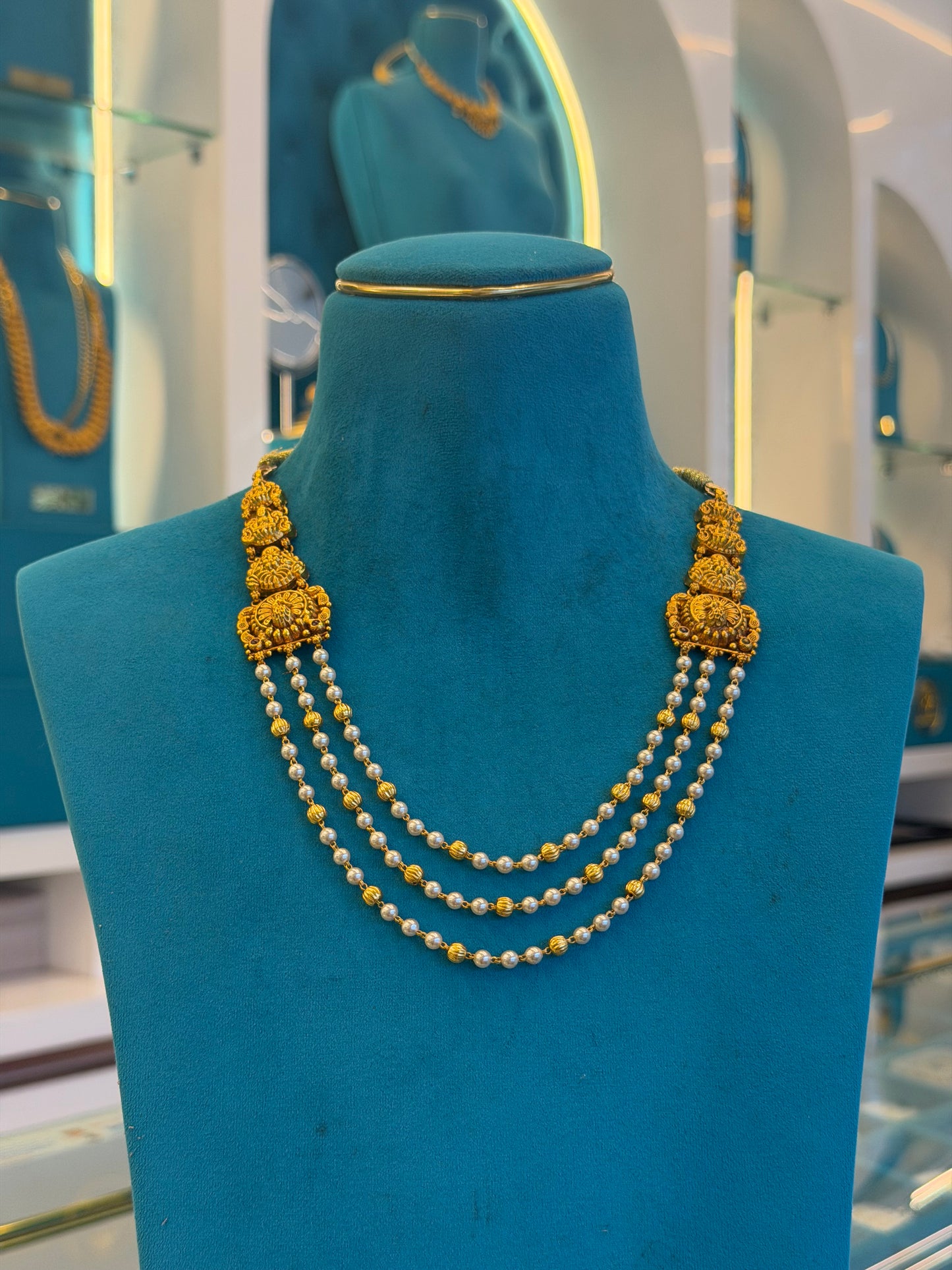 Beads Chain Fancy in 92.5 Silver Gold Polished(6779)