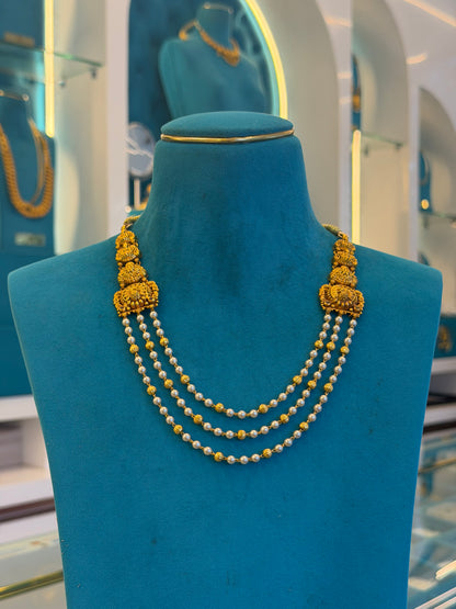 Beads Chain Fancy in 92.5 Silver Gold Polished(6779)
