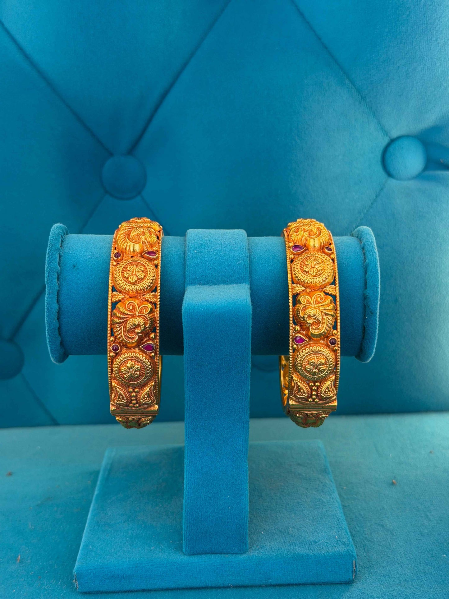 BANGLE 92.5 SILVER GOLD POLISHED (2666)
