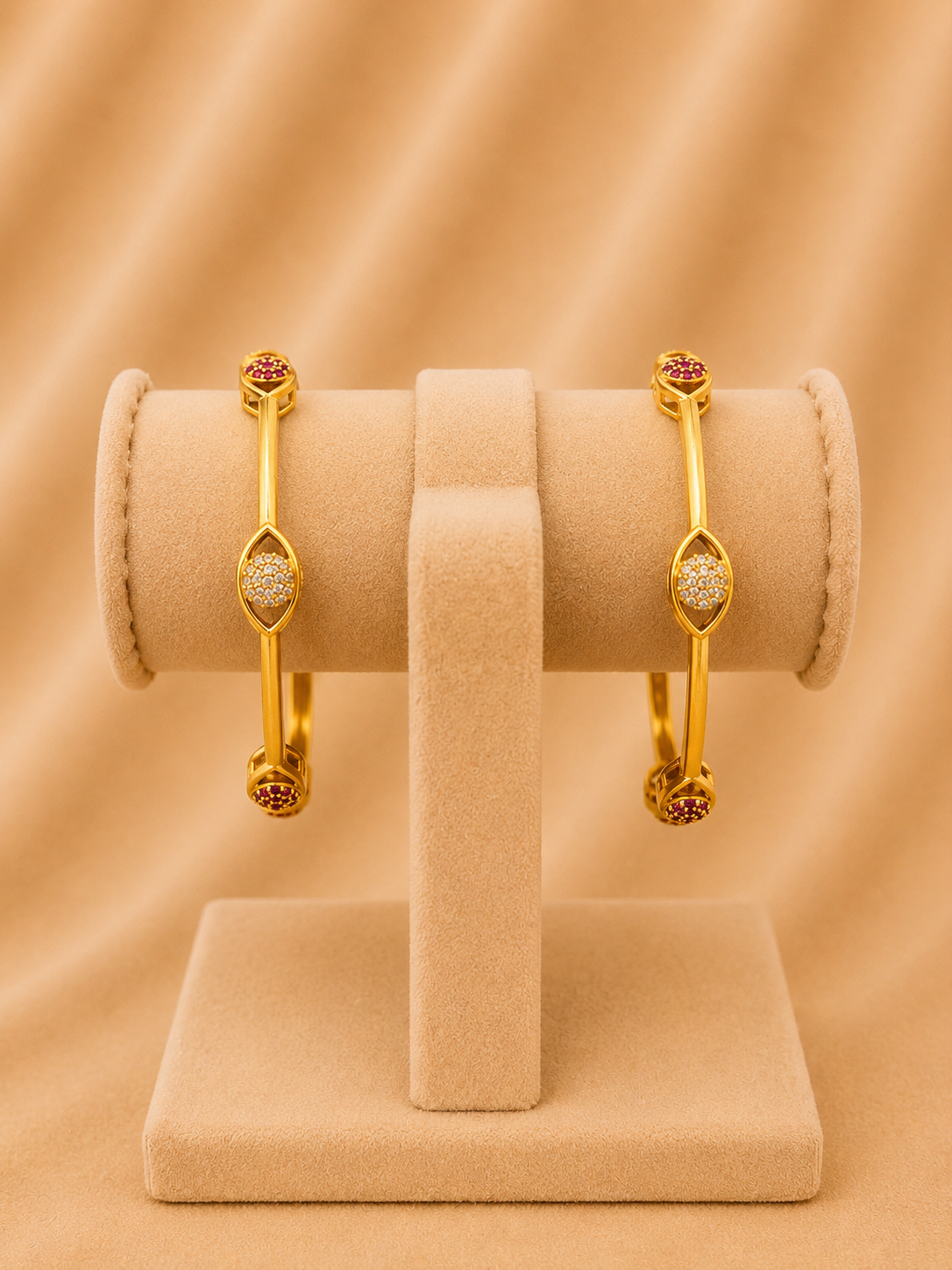 BANGLE 92.5 SILVER GOLD POLISHED (2664) - AURA925.COM